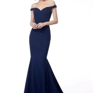 Jovani, midnight sparkly blue, size 4